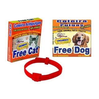Coleira Anti Pulgas / Anti Carrapatos Free Cat Free Dog 100% Natural com Aroma Tutti Frutti