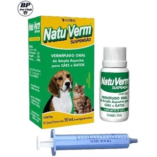 Vermifugo Cães E Gatos Natu Verm Suspensão Oral 20ml VetBras