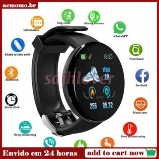 🔥SALE🔥 Smartwatch Redondo d18s Relógios Redondo y68 Esportivo prova água Pulseira Inteligente coloca foto IOS Android