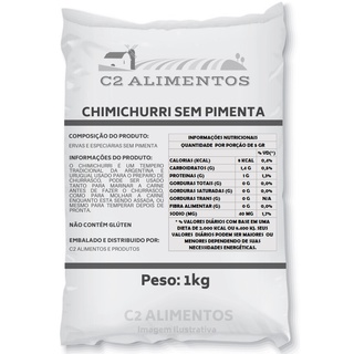 Chimichurri S/ Pimenta 1kg Tempero Argentino Pronta Entrega