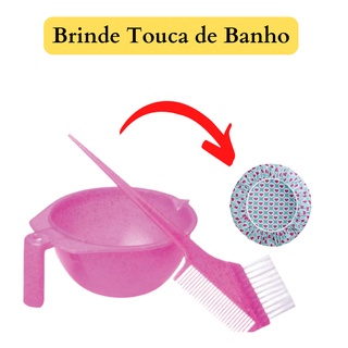 kit tintura para pintar o cabelo cumbuca pente/pincel rosa com glitter (1)