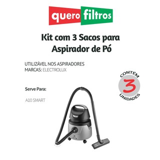 SACO FILTRO PARA ASPIRADOR DE PÓ ELECTROLUX A10 SMART BOCAL 4,3 MM (A10N1/AQP20/GT20N)