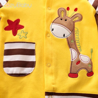 Moda Bebê Menino Infantil Roupas Bebê Girafa Design De Impressão Bolso Romper Macacão Recém-Nascido (5)