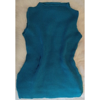 Max colete de trico tricot feminino inverso sobreposição pulover alongado (5)