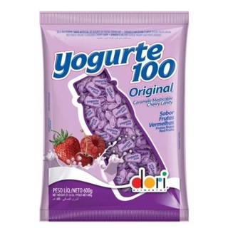 Bala Mastigável Iogurte 100 original frutas Vermelhas 600g - Dori