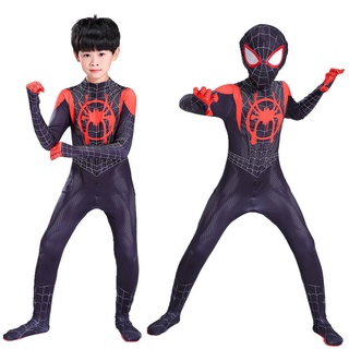 Traje Super Herói-Homem Milhas Morales Cosplay/Fantasia De Halloween Para Crianças E Adultos
