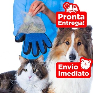 Luva Pet Para Tirar Pelos Banho Tosa Massagem Cães E Gatos