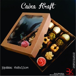 30 Caixas de Papel KRAFT para doces e presentes - Retangular Grande - 18x14cm