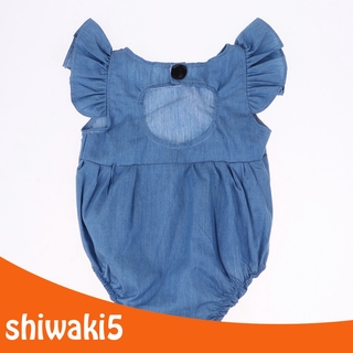 Bestdeal Adorable Denim Rompers With Ruffle Sleeve For Reborn Baby Girl Doll Costume (3)