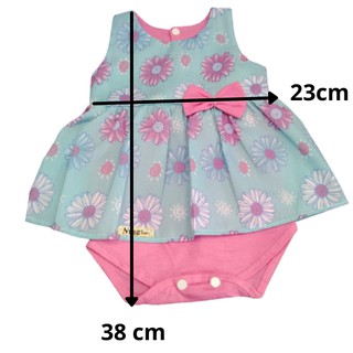 Vestido Infantil de Bebê Tipo Body com Forro em Algodão (6)
