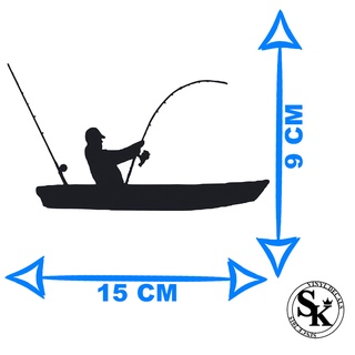 Adesivo Pescaria Pescador Barco Pesca Canoa 15cm x 9cm