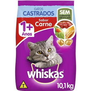 Ração GRANEL Whiskas Gato Castrado sabor Carne 1Kg