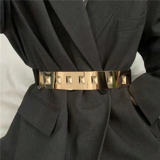 CINTO Feminino ELÁSTICO Cintura de metal com casacos europeus e americanos, acessórios para vestidos, selos de cinta de ferro