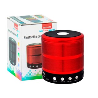 Caixa De Som Mini Bluetooth Cartão Micro Sd Usb Radio Fm ws-887