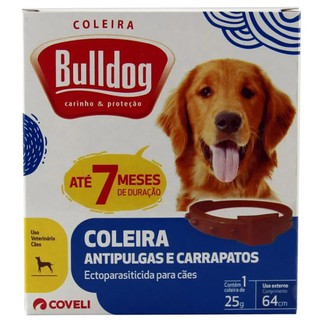 Coleira Bulldog Anti Pulgas E Carrapatos Para Cães 7 Meses