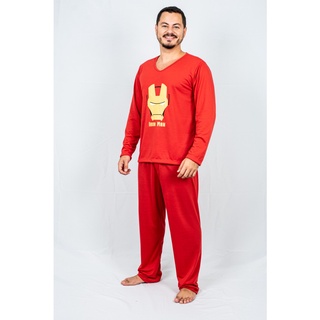 Pijama Homem De Ferro Ar Longo Fechado Masculino - Promoção