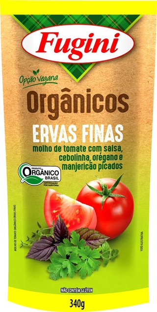 Molho de Tomate Ervas Finas Orgânico Fugini 340g - Vegano