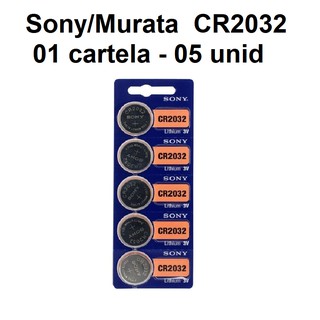 05 Baterias Cr2032 3v Sony/murata 1 Cartela C/ 5 Unid