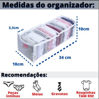 Organizador Colmeia De Gaveta Transparente para Calcinhas/Meias/Cuecas- 10 PEÇAS (2)