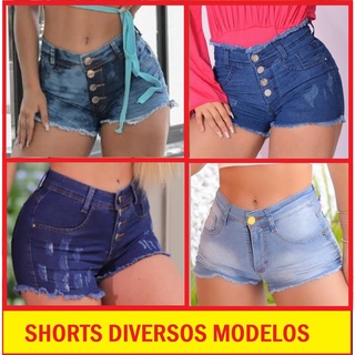 Short Jeans Feminino Cintura Alta Hot Pants Levanta Bumbum Novidade