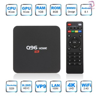 Pr* Q96 HOME Smart Android 8.1 TV Box RK3229 Quad Core UHD 4K Media Player 1GB / 8GB 2.4G WiFi H.265 VP9 HDR10 Video Pla