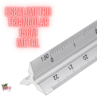 Escalimetro Régua Triangular Metal 15cm Desenho Projeto N°1 (1)