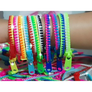 pulseiras zíper teen fashion coloridas cores mediante a estoque UNIDADE (2)