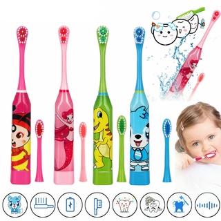 Escova De Dentes Oral Elétrica Infantil Com 2 Cabeças De Escova Ultrassônica Automática Completa / Cuidado Oral