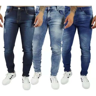 Calça Jeans Masculina Slim Elastano moda masculina qualidade