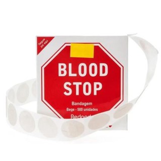 Blood Stop Curativo Bandagem para Estancamento de Sangue Bege e Redondo c/500 unidades - AMP (FRETE GRATIS !!)