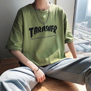 Camiseta Masculina De Mangas Curtas Com Letras Lisas Verde E Branco/Preta P-2xg (1)