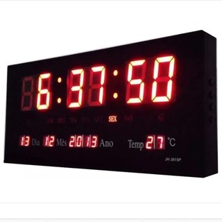 JH3615 Grande Relógio de Parede LED de tela digital (preto)