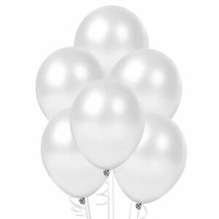 50 Unid Balão Bexiga Branco Perola 5 Pol Perolizado Brilhoso OFERTA.