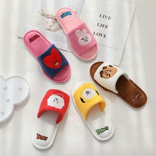 New arrival bt21 plush shoes women home indoor winter slippers Duck non-slip shoes (2)