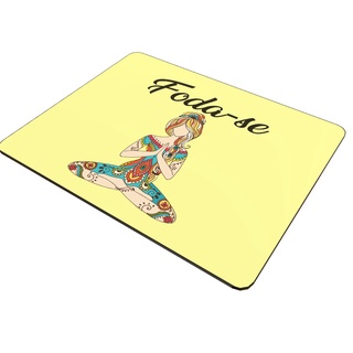 Mouse Pad Zen Foda-se Yoga - Chakra - Emborrachado 16x19 Cm
