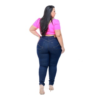 Calca Jeans Plus Size Feminina Cintura Alta Com Lycra Strech Calça Feminina (6)