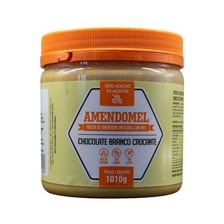 Pasta de Amendoim Amendomel (1kg) Chocolate Branco Crocante (1)