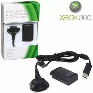 Kit 1 Bateria Para Controle de Xbox 360 + 1 Cabo Carregador 1.4m