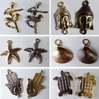 Pingentes dourados e prateados, metal, vários modelos. (3)