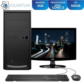 Computador Completo Home and Business Intel Core i3 RAM 4GB HD 500GB Monitor LED Quantum