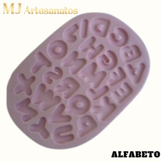 Molde de Silicone para Biscuit - Alfabeto -0 - Mj Artesanatos