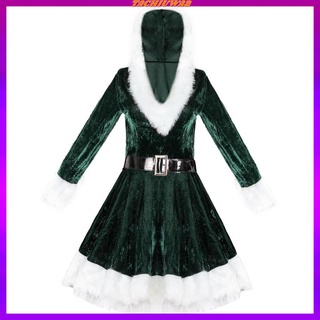 Miss Santa Suit Sweetie Outfits Hooded Dress Fancy Dress Dressing up Hoodie for Xmas Party (1)