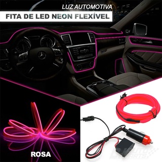 Fita Led Luz Interna Neon Painel Carro 5m Rosa Tunning (1)