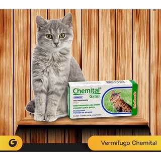 Kit c/02 Vermífugo Chemital Gatos 4 Comprimidos - Chemitec (3)
