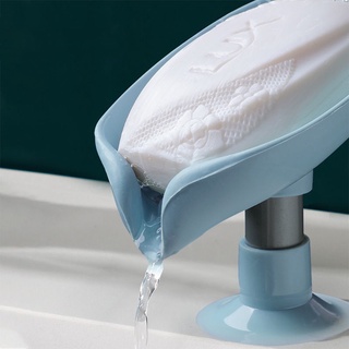 Saboneteira De Pia Escorra A Caixa De Sabão Para Banheiro Com Suporte Ventosa Forma De Folha (7)