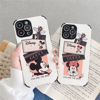 Fashion GUCCI Mickey Mouse iPhone 13 12 11 Pro Max X Xs Max XR 8 7 Plus Fashion Cartoon Pattern Phone Case