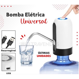 Bomba Elétrica Universal com Carregamento USB para Galão Garrafão de Água