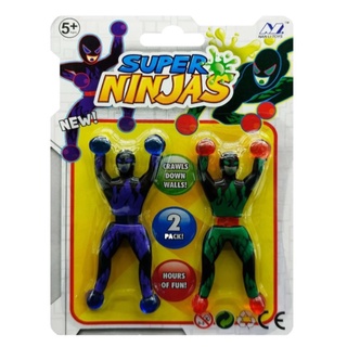 Boneco Super Ninjas Gruda na Parede e Vidro Ninja Meleca Grude Escala Infantil