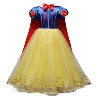 Wfrv Kids Girls Dress Snow White Birthday Party Cosplay Costume Frozen Halloween Dress (2)