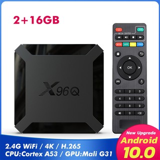 Ling.. X96Q 4K Android 10.0 TV BOX H313 Quad Core 2GB+16GB WiFi HD Media Player